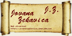 Jovana Zekavica vizit kartica